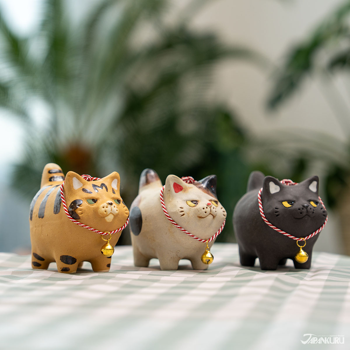 迷你麻糬胖胖貓3種(茶色虎斑・三花・黑貓)　by 布施貓笑店
